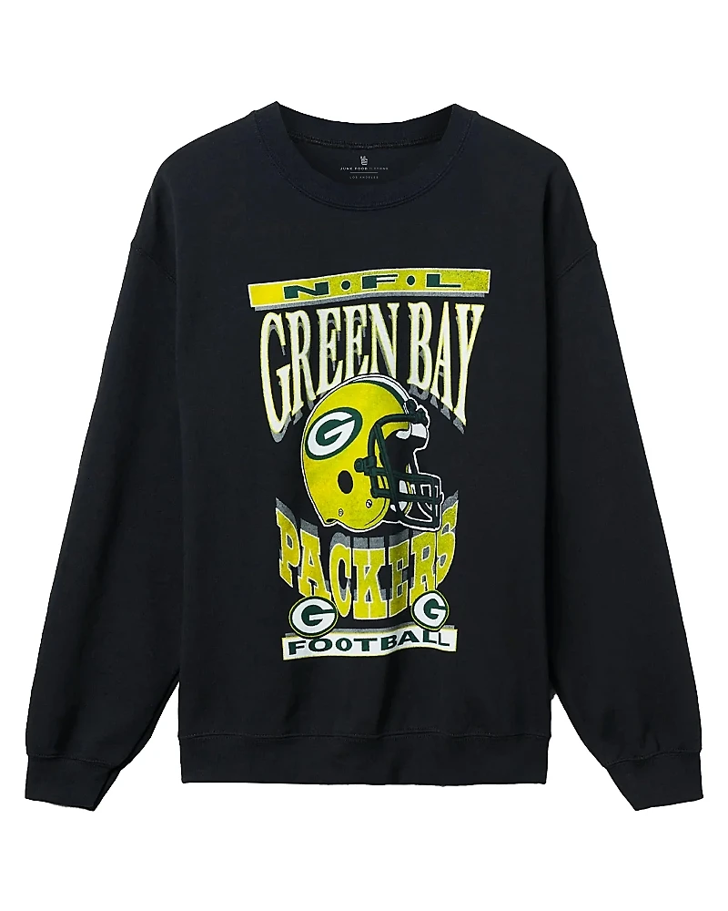 Junk Food Clothing Unisex Nfl Green Bay Packers Helmet Flea Market Crew