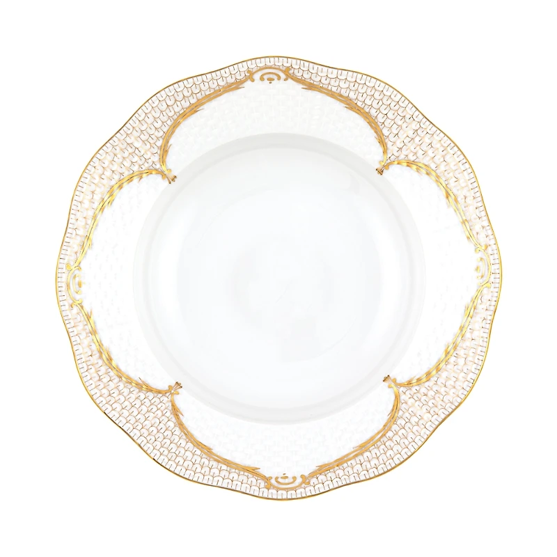 Herend Canton Gold Rim Soup Plate