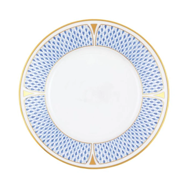 Art Deco Blue Dessert Plate