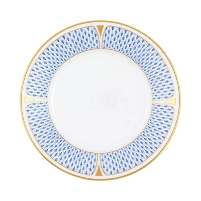 Art Deco Blue Dessert Plate