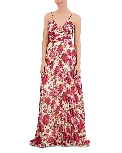 Bcbgmaxazria Pleated Floral Dress