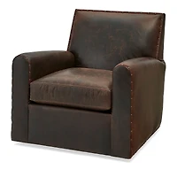 Massoud Royce Coco Cowboy Leather Swivel Chair