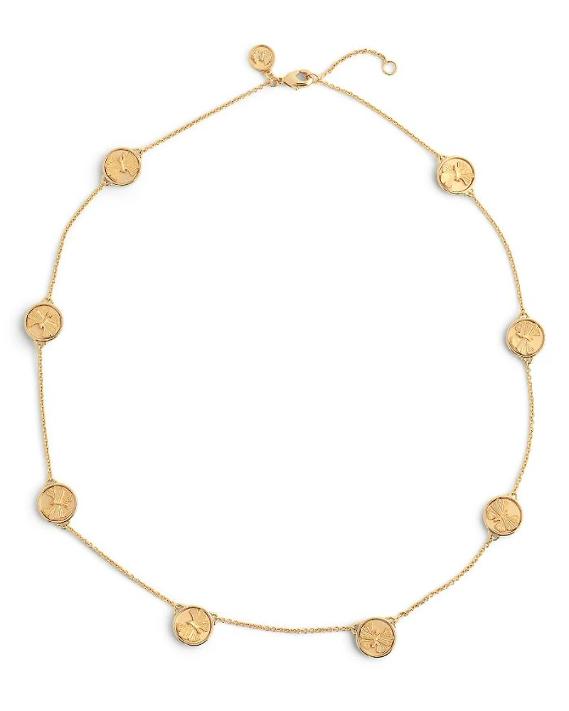 Butterfly Coin Necklace, 17.5"
