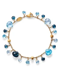 Marco Bicego 18K Yellow Gold Paradise Topaz Swiss Blue & London Blue Topaz Dangle Bracelet