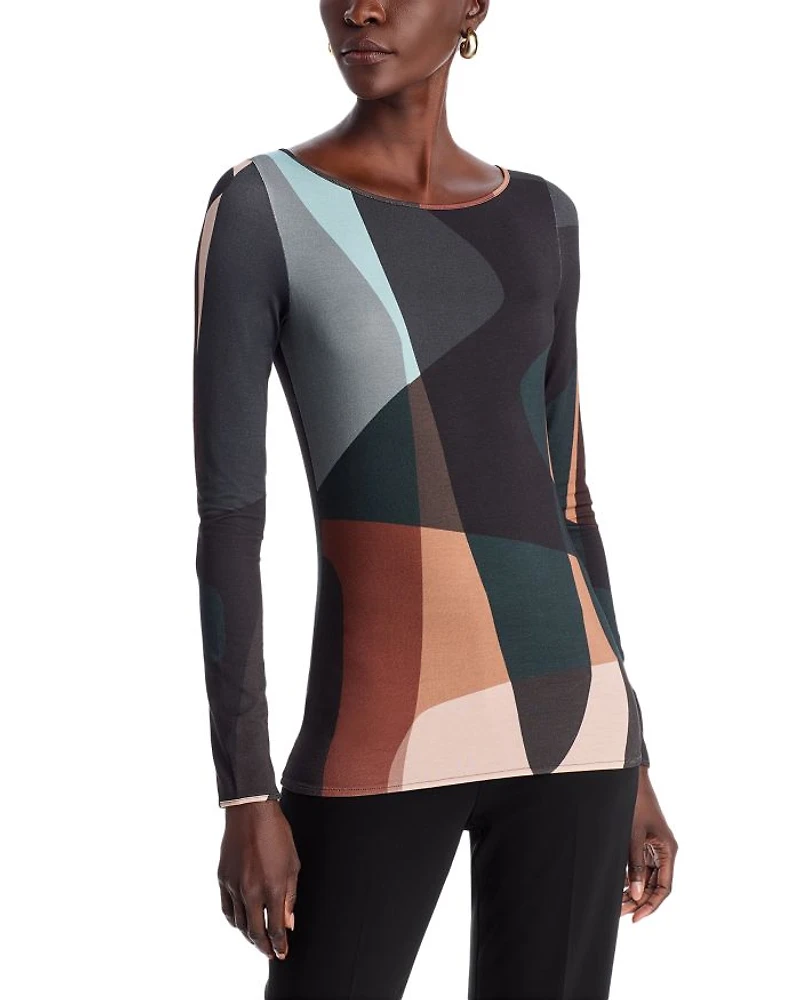 Soft Touch Camo Boat Neck Top