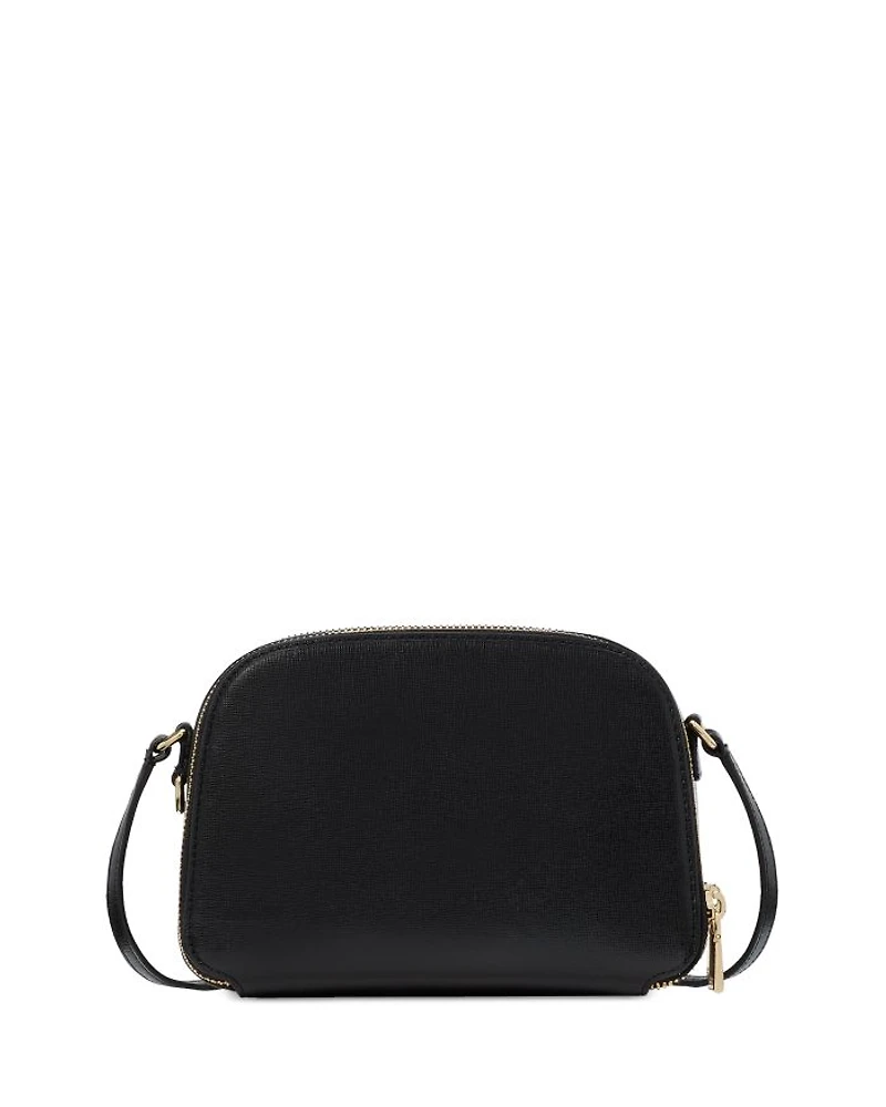 Devin Mini Saffiano Leather Double Zip Dome Crossbody