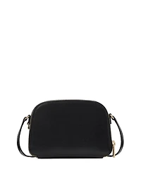Devin Mini Saffiano Leather Double Zip Dome Crossbody