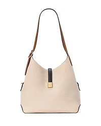 Deco Color Blocked Pebbled Leather Medium Shoulder Bag
