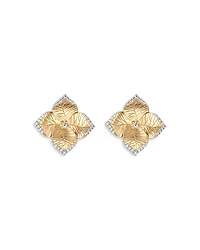 Piranesi 18K Yellow Gold Large Oro Fiore Earrings with Diamonds