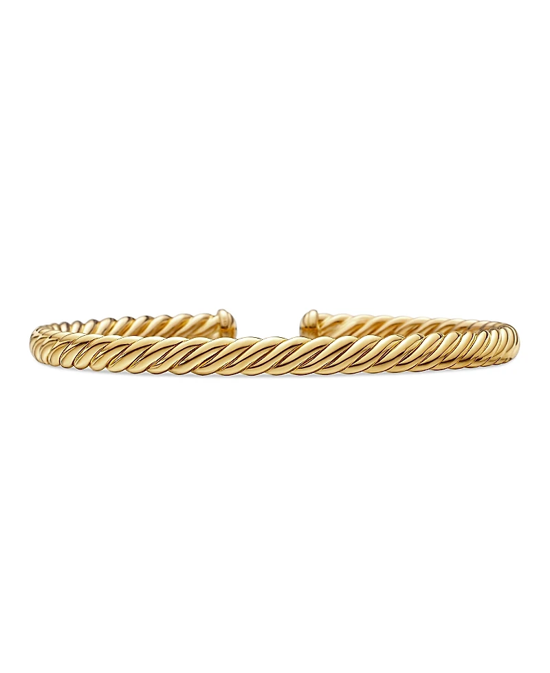 David Yurman 18K Yellow Gold Cablespira Cuff Bracelet