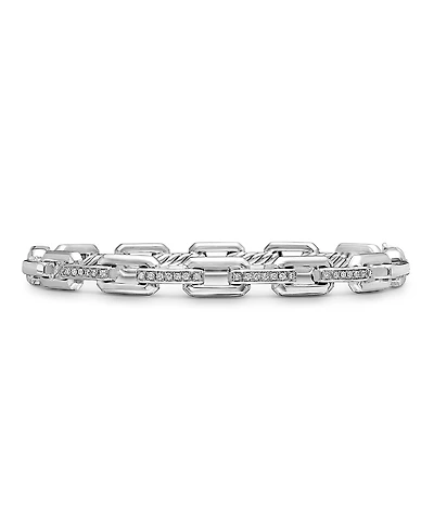 David Yurman Sterling Silver Stax Link Bracelet with Diamonds
