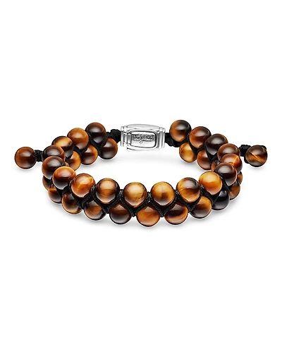 David Yurman Men's Spiritual Beads Two-Row Bracelet with Tiger's Eye