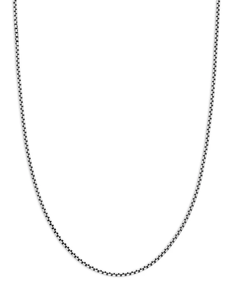 Box Chain Slider Necklace in Sterling Silver, 1.7mm