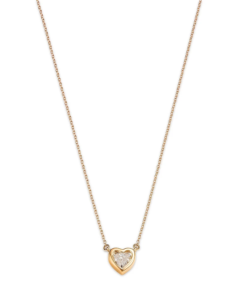 Moon & Meadow 14K Yellow Gold Lab Grown Diamond Heart Pendant Necklace, 16-20