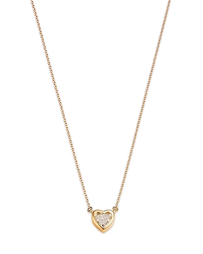 Moon & Meadow 14K Yellow Gold Lab Grown Diamond Heart Pendant Necklace, 16-20