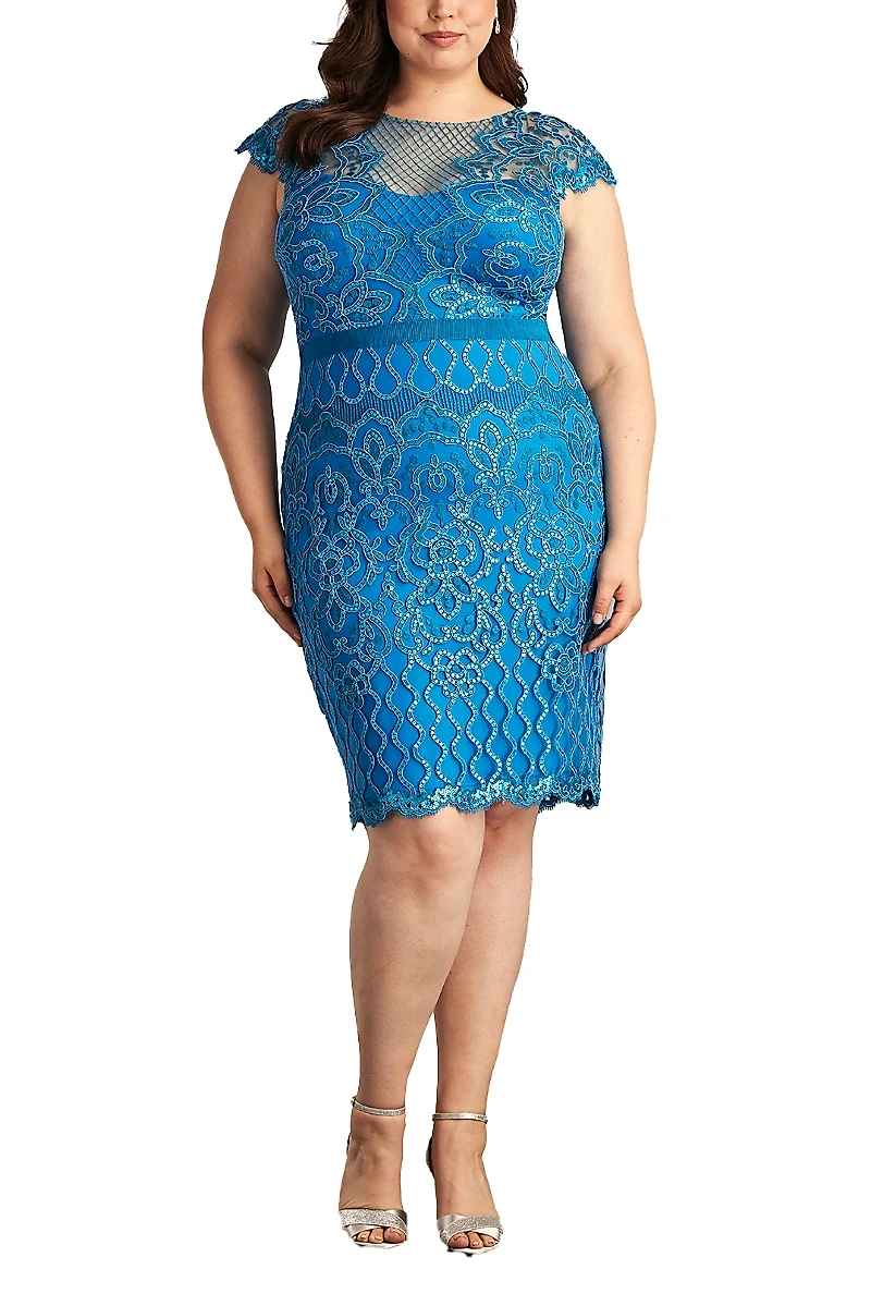Tadashi Shoji Plus Miranda Sequin Embroidered Dress