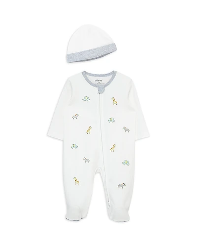 Little Me Boys' Safari Animals Footie With Hat - Baby