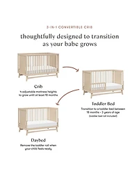 Peggy 3 in 1 Convertible Crib With Toddler Bed Conversion Kit