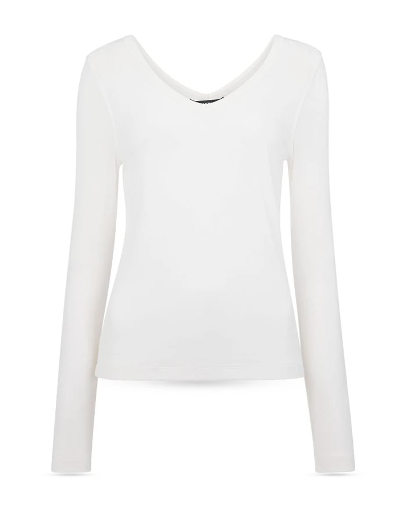 Essentials Ribbed V Neck Top
