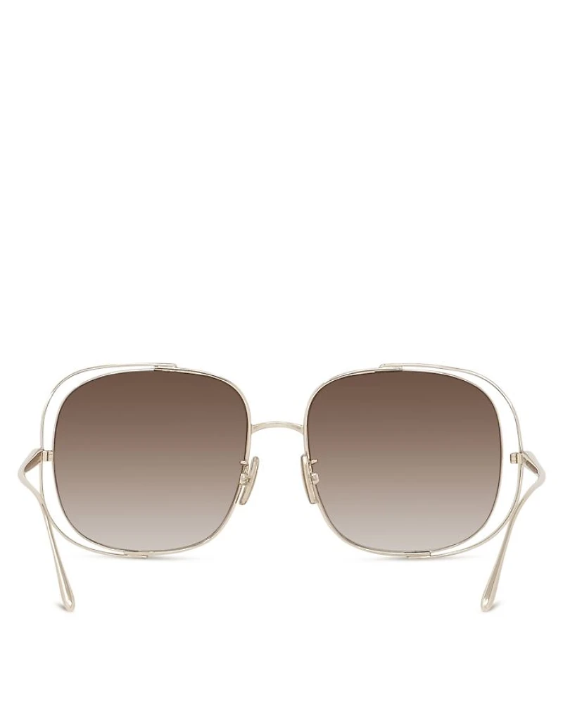 Signature Rectangular Sunglasses, 57mm