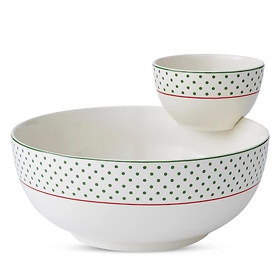 Spode Christmas Tree Polka Dot Tiered Chip 'n Dip