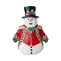 Christmas Tree Black & White Snowman Cookie Jar