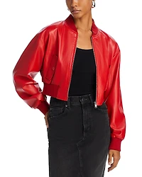 Lamarque Evelin Faux Leather Bomber Jacket