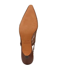 Women's Venice Pointed Toe Mesh Kitten Heel Slingback Pumps