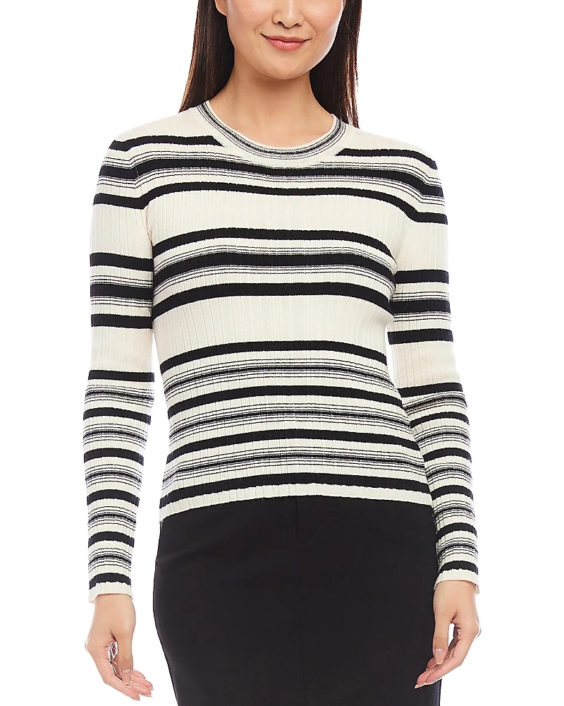 Karen Kane Striped Ribbed Sweater