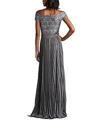 Bode Sequin Embroidered Lace and Tulle Gown