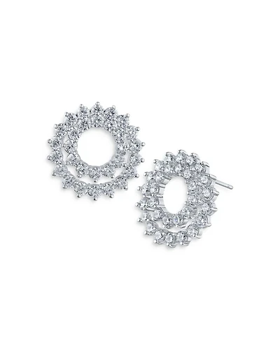 Cubic Zirconia Double Circle Earrings