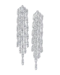 Kenneth Jay Lane Baguette Cubic Zirconia Fringe Statement Earrings