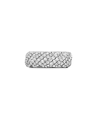 Sterling Silver Faceted Diamond Pavé Ring