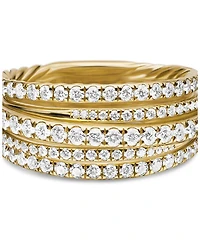 Pavé Crossover Ring 18K Yellow Gold with Diamonds, 11mm