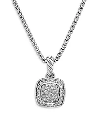 David Yurman Sterling Silver Petite Albion Diamond Pave Pendant Necklace, 16-17