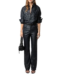 Taska Cuir Froisse Leather Shirt