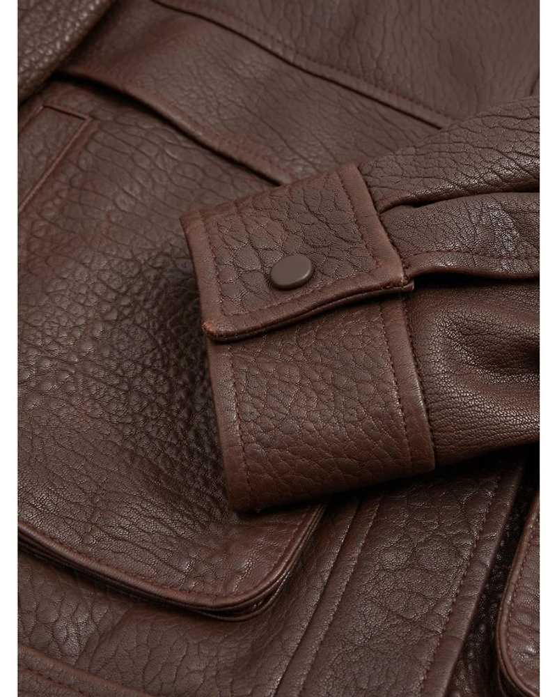 Cleo Shoulder Detail Leather Jacket