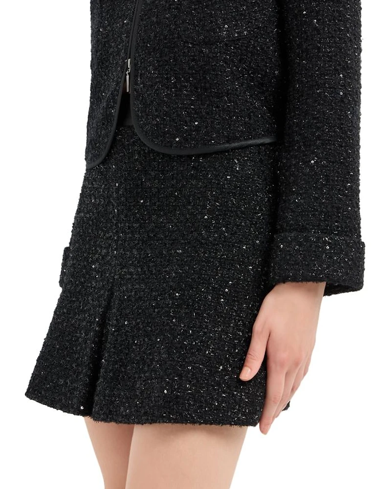 Metallic Tweed Mini Skirt
