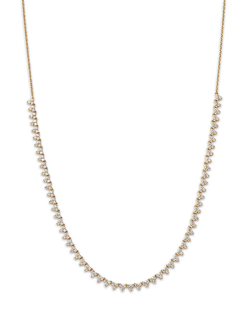 Lumeniri 14K Yellow Gold Lab Grown Diamond Trilogy Collar Necklace, 16