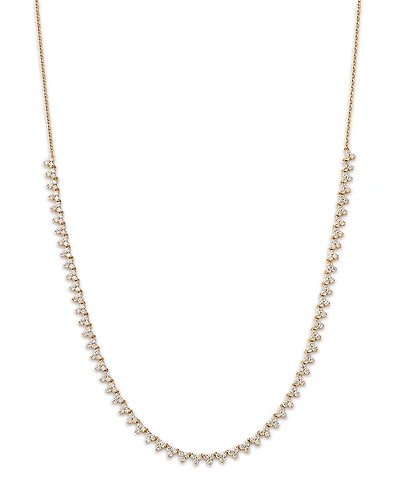 Lumeniri 14K Yellow Gold Lab Grown Diamond Trilogy Collar Necklace, 16