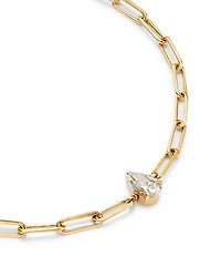 14K Yellow Gold Pear Lab Grown Diamond Paperclip Bracelet