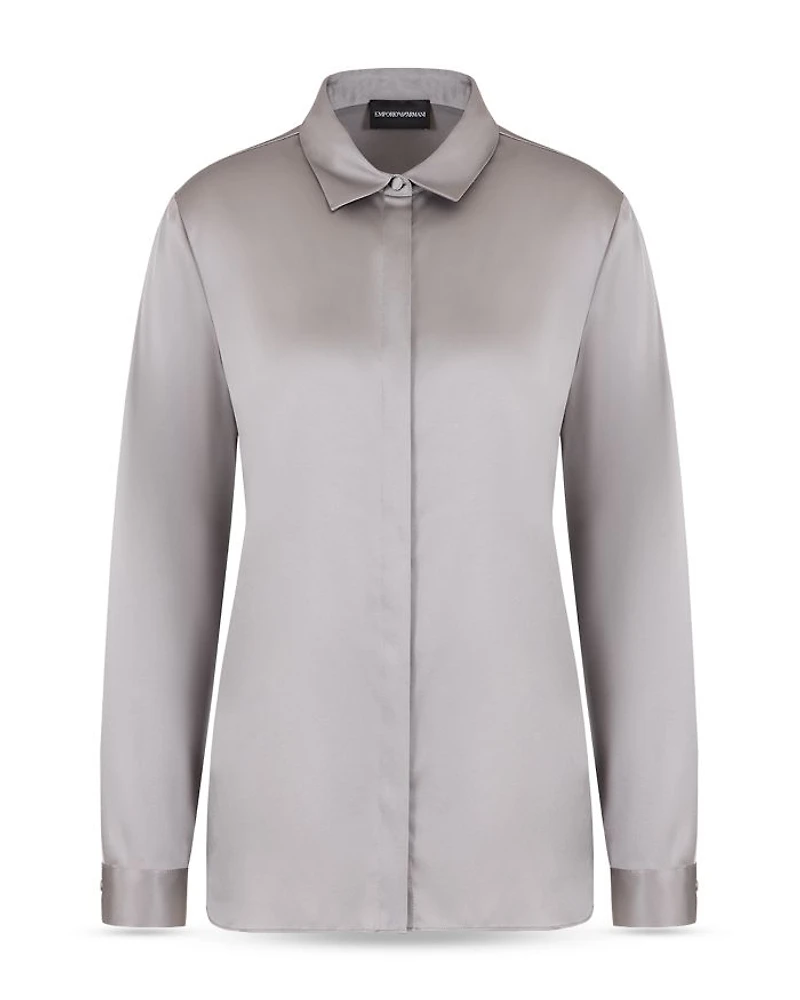 Button Up Shirt Stretch Silk