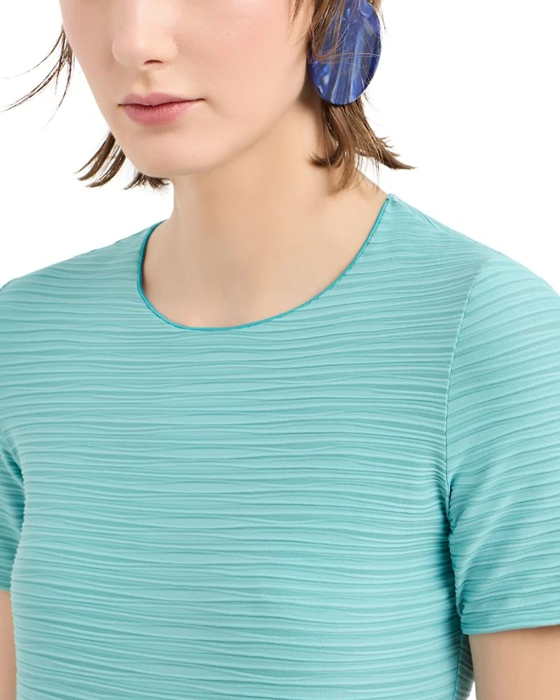 Stretch Jacquard Jersey Short Sleeve Top
