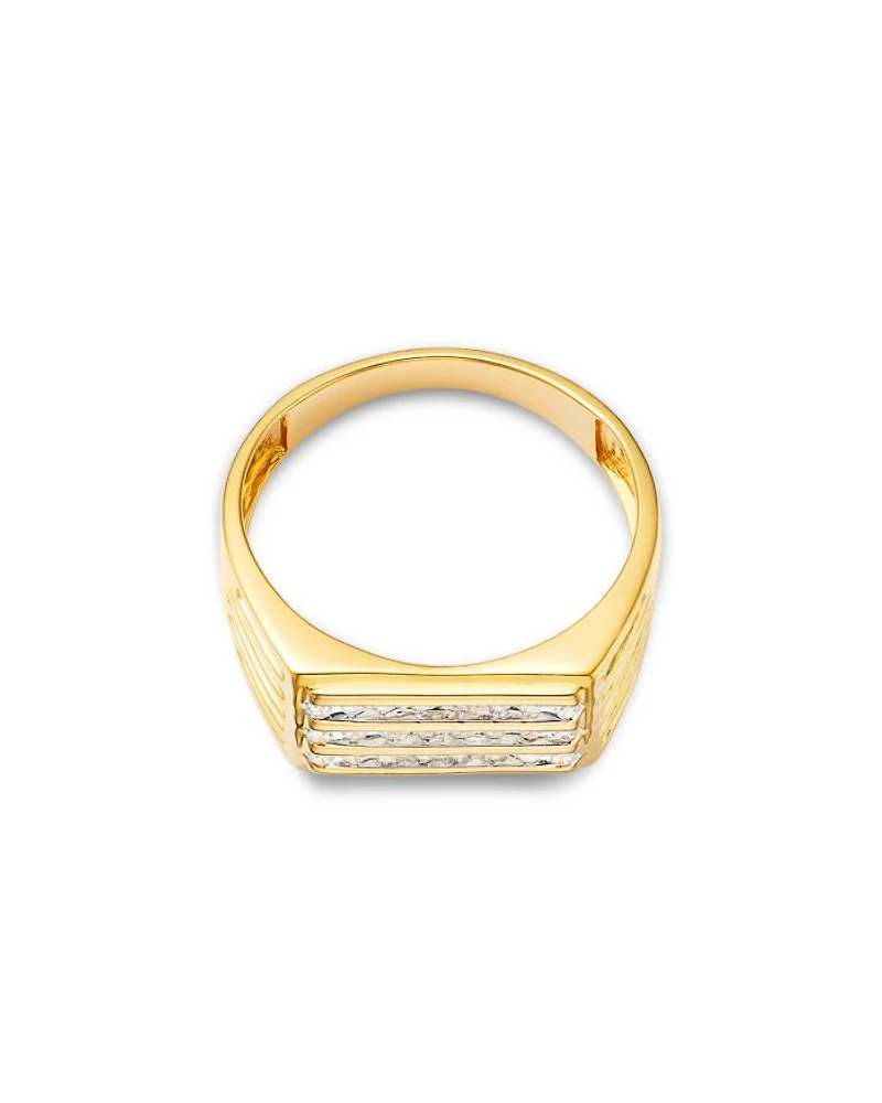 Men's 14K Yellow Gold Diamond Ring, 0.25 tcw