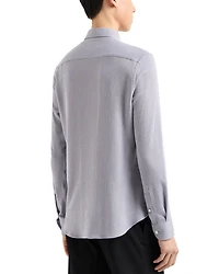 Striped Jersey Button Down Shirt