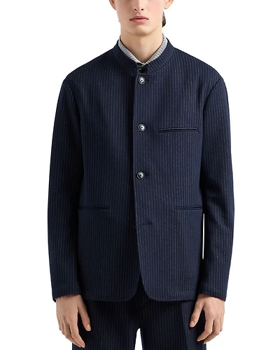 Guru Collar Pinstripe Blazer