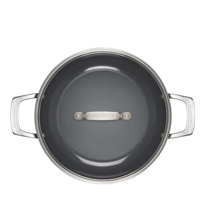 Essential Nonstick Ceramic Shallow Braiser with Glass Lid, 3.9 Qt