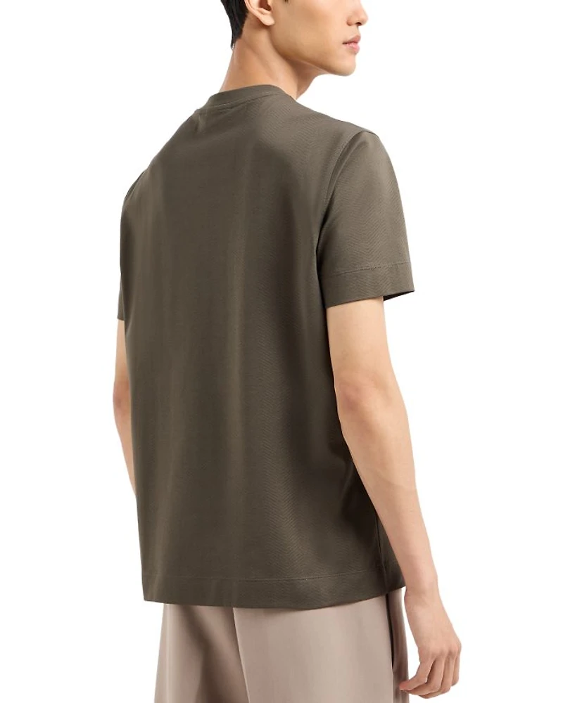 Cotton Jersey Tee with Allover Jacquard Motif