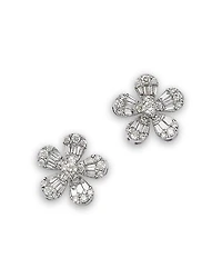 Bloomingdale's Fine Collection 14K White Gold Diamond Flower Stud Earrings, 0.55 tcw