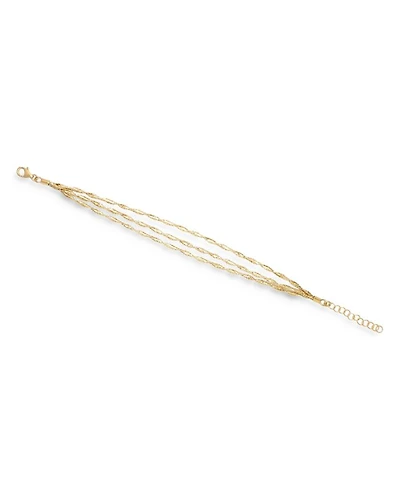 14K Yellow Gold Multi Strand Mesh Link Bracelet